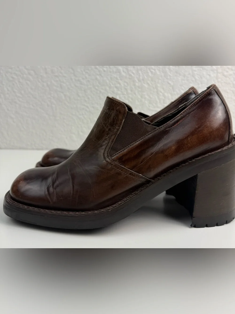 Joan & David | Handmade in Italy | Leather Slip-On Heels | Brown | EU 38